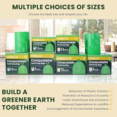 13 Gallon Compostable Trash Bags, 40 Bags Compost Bags for Countertop Bin, Camping Toilet Bags for Portable Toilet, BPI Certified and Meet The ASTM D6400 Standard - Image 7