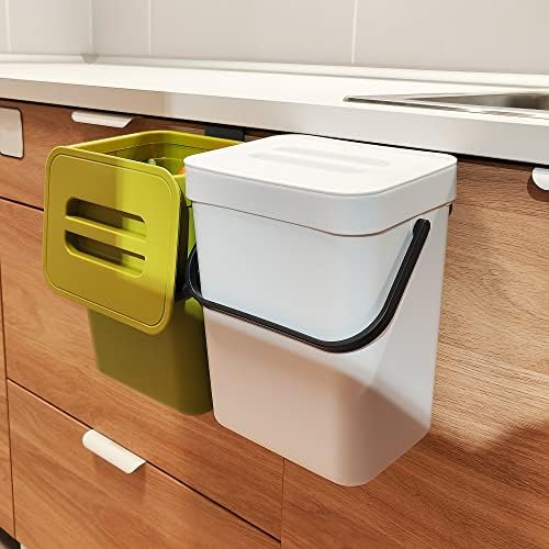 stonespace 1.3 Gal Kitchen Compost Bin, Hanging Trash Can for Cabinet Door by stonespace