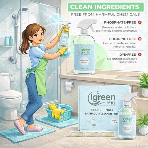 Bathroom Cleaner Tablets, 12 Water Soluble Pack,s Fresh Scent (12 Refill Water Soluble Packs, Citrus) - Image 2