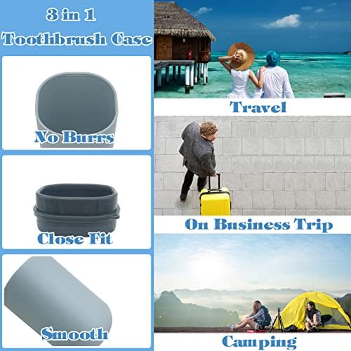 HEIPINIUYE Light Blue Travel Toothbrush Holder, Toothbrush and Toothpaste Travel Case Portable Toothbrush Holder with Cover for Traveling Bathroom Business Camping School - Image 3