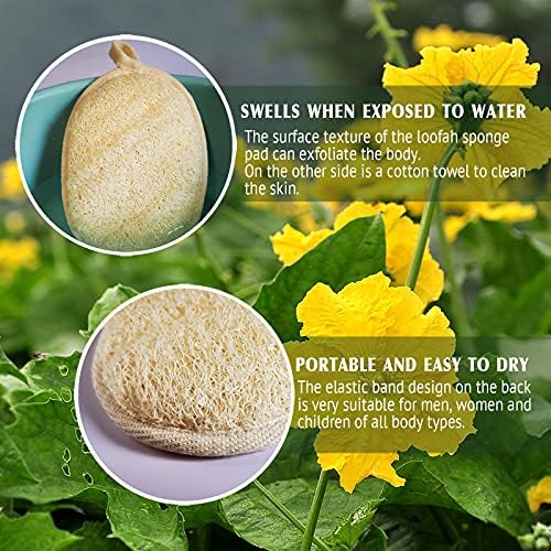 YIQINGJIE Natural Loofah Exfoliating Body Scrubber,4 Pack,Brown - Image 4