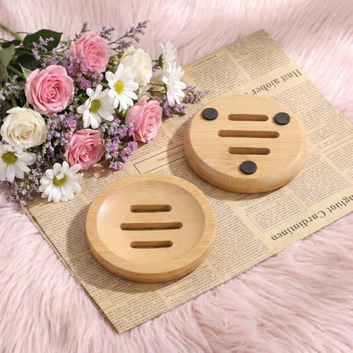 Ymapinc 2PCS Bamboo Soap Holder for Bathroom - Image 5