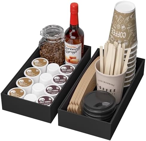 Bamboo Kitchen Drawer Organizer, 2-Pack, 12" x 6" x 2.5"，Black by Greatseas