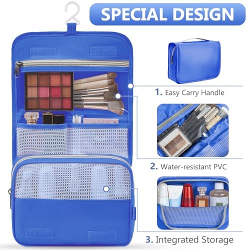OlarHike Packing Cubes for Travel,Gifts for Women Mom,Anti-Tearing Suitcase Organizer for Luggage with Shoe & Hanging Toiletry Bag,Vacation Essentials & Accessories for Cruise Ship,8 Set,Blue - Image 3