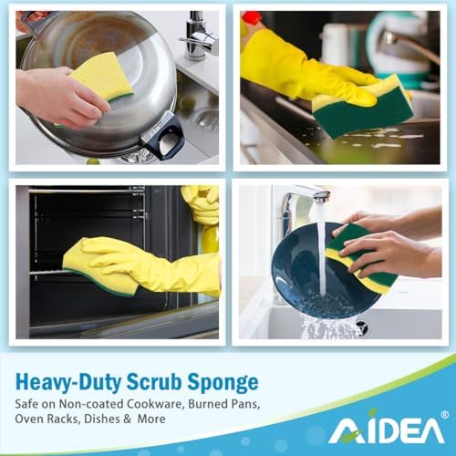 AIDEA Sponges Kitchen-24Count, Heavy-Duty Scrub Sponges, Sponges for Dishes - Image 4