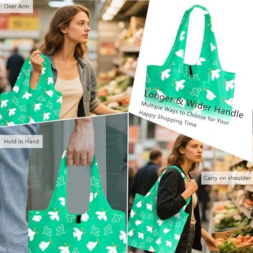 WFK Reusable Grocery Bags With Storage Box, Foldable Shopping Totes - Image 2
