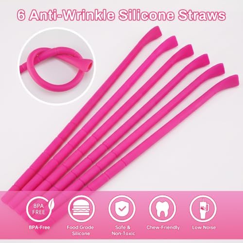 NiHome 6PCS Silicone Anti-Wrinkle Straws Fit for Stanley 40oz 30oz Tumblers - Image 4