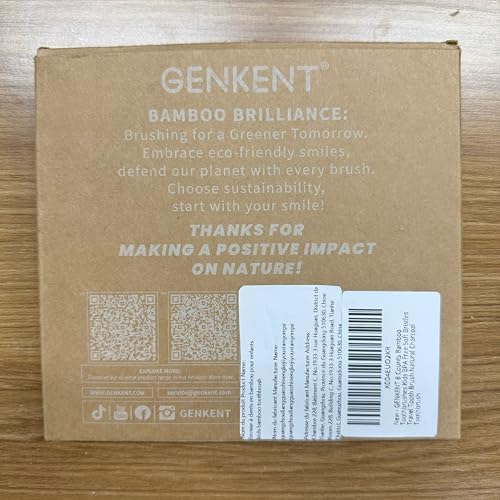 GENKENT 8 Counts Kids Bamboo Toothbrushes BPA Free Soft Bristles Travel Tooth Brush Natural Charcoal Toothbrush - Image 7