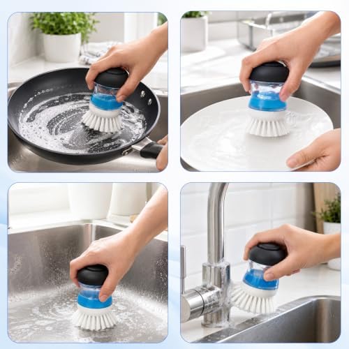 4 Pack Palm Brush Refills for OXO Soap Dispensing Dish Brush, White - Image 7