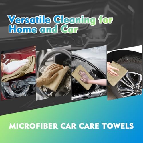 HOMEXCEL Brown Microfiber Cleaning Cloth 6 Pack 12.5 x 12.5 inch Microfiber Towels for Cars Ultra Absorbent Car Washing Cloth Lint Free Streak Free Cleaning Rags for Car, Kitchen Window - Image 4