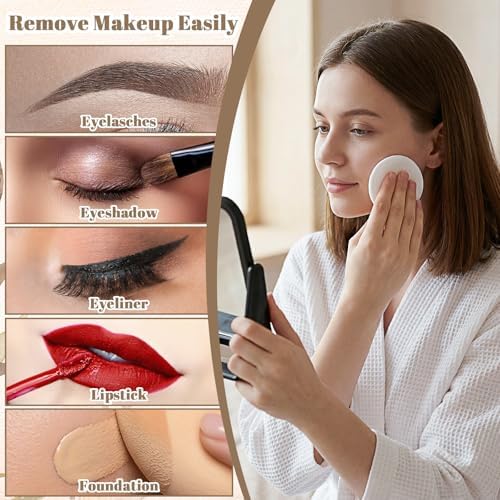 Grevosea 20 Pcs Reusable Cotton Rounds for Face, Makeup Remover Pads Reusable Cotton Face Pads with a Mesh Washable Laundry Bag for Makeup Removal Facial Cleansing Skincare Travel Essentials - Image 5