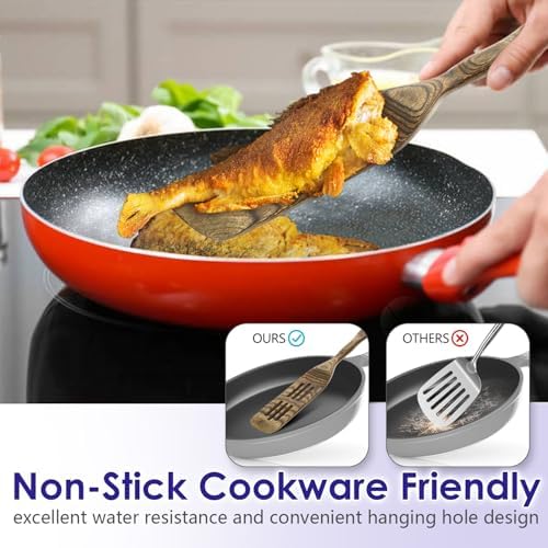 HOWHONG Wooden Spoons for Cooking, 6-Piece Pakkawood Wooden Utensil Set - Image 5