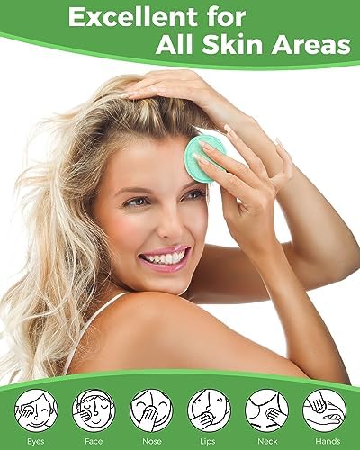 Reusable Makeup Remover Pads - 18 Packs Organic Reusable Cotton Rounds with Washable Laundry Bag for Toner Eco-Friendly Bamboo & Cotton Reusable Cotton Pads for Face All Skin Types (Blue-White-Green) - Image 5