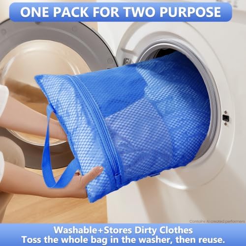 OlarHike Packing Cubes for Travel,Gifts for Women Mom,Anti-Tearing Suitcase Organizer for Luggage with Shoe & Hanging Toiletry Bag,Vacation Essentials & Accessories for Cruise Ship,8 Set,Blue - Image 4
