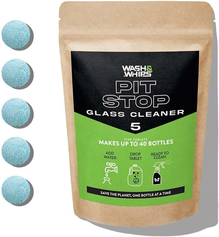 WASH&WHIPS Window/Glass Cleaner Refill Tablets - 75ct (Makes 75 Gal) - Streak-Free, Cleans Glasses, Windows, Windshields - Car, Office, Home & Kitchen by WASHWHIPS