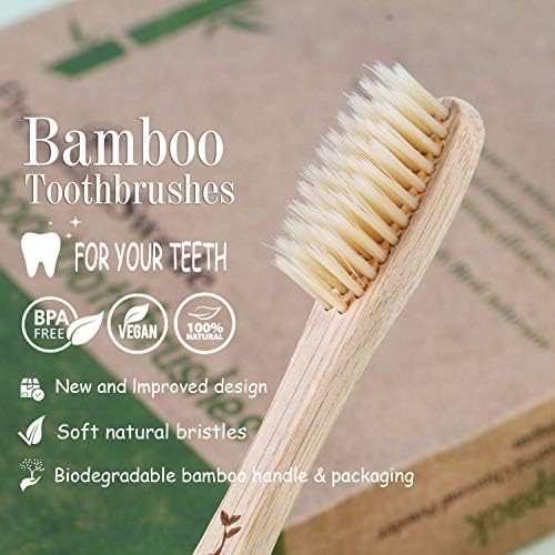 Bamboo Toothbrushes - Biodegradable Eco Friendly Soft Toothbrushes for Adults, Kids - Natural Wooden Toothbrushes with Soft Bristles - 10 Pcs Family Toothbrush Pack - Image 6