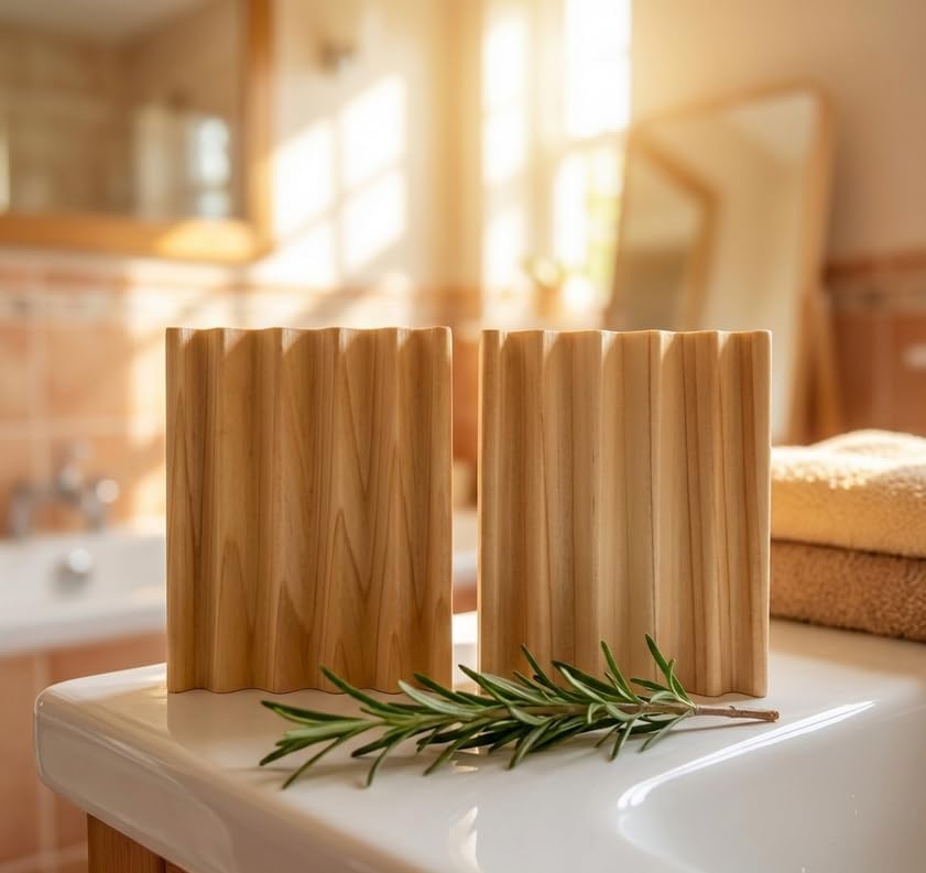 Wooden Soap Dish, Natural Soap Saver Tray with Drainage. 2 Pack - USA Made - Image 6