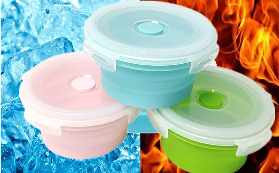 Collapsible Containers with Lid 17OZ Foldable Bowl 500ml - Image 4