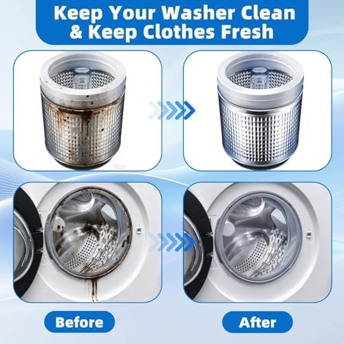 Washing Machine Cleaning Tablets 24 Count - Powerful Descaler & Deodorizer for HE Front Loader & Top Load Washer, Eco-Friendly Septic Safe Deep Cleaner for Drum Laundry Tub & Door Seal - 1 Year Supply - Image 5