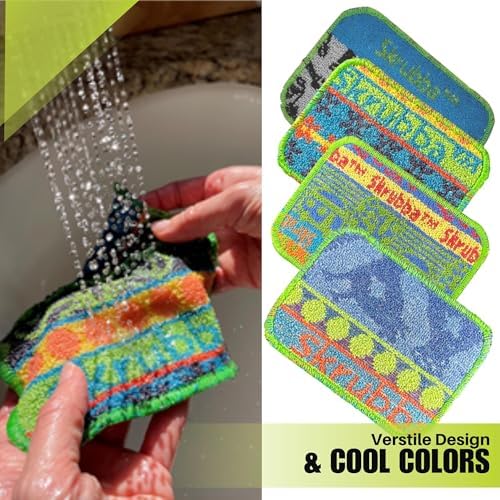 Wet-it! Skrubba 6-Pack Reusable Dish Scrubbers – Non-Scratch Scouring Pads for Kitchen & Household – Eco-Friendly, Dishwasher Safe Scrub Sponges for Dishes, Pots & Pans (Vogue) - Image 6