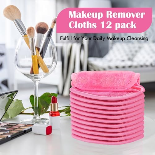 Orighty Makeup Remover Cloths, 12 Pack Makeup Eraser Cloth, 5x5 Inch Pink - Image 6