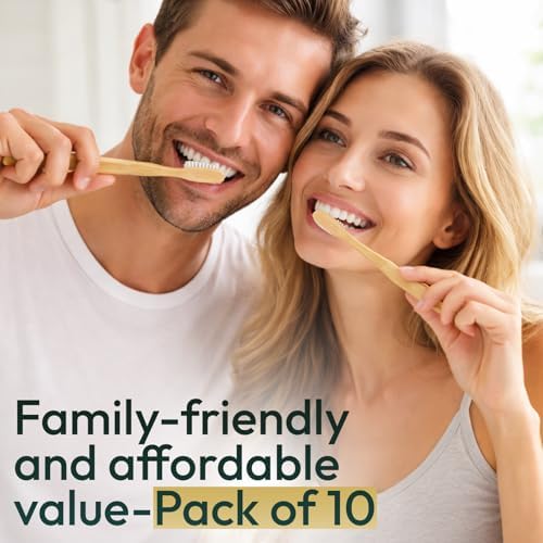 Bamboo Toothbrushes for Adults 10 Pack, Eco Friendly Wooden Toothbrush with Soft BPA Free Bristles, Natural Biodegradable Organic Toothbrush, Plastic Free Bulk Toothbrushes for Sustainable Oral Care - Image 7