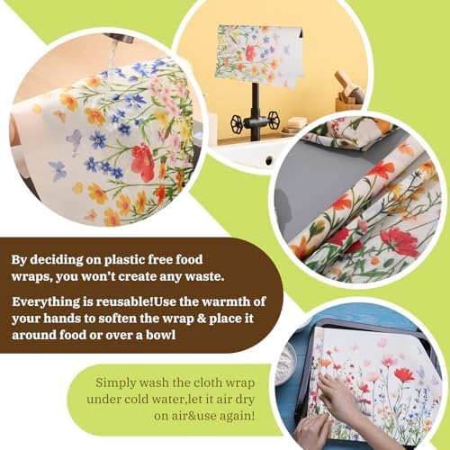 3 Rolls 13 x 40 Inches Reusable Beeswax Wraps for Food - Image 5