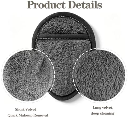12 Pack Reusable Makeup Remover Pads Microfiber Facial Cleansing Cloths Soft Gentle Makeup Remover Towels for Face Eye Lips All Skin Types with Laundry Bag, 5.1×3.93 Inch, Grey - Image 3