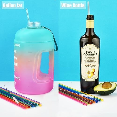 ALINK 13 inch Reusable Plastic Straws, Extra Long Colorful Tritan Tumbler Replacement Straws for Stanley Cups, 1 Gallon, 64/40/ 32 oz Water Bottles, Set of 10 with Brush - Image 6