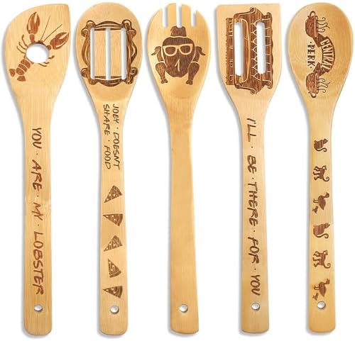 Friends Merchandise - Wooden Cooking Spoons Set 5, Novelty Decor, Unique Girl's Gifts, Housewarming Present by DaceStar