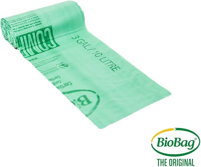 BioBag Premium Compostable Food Scrap Bags, 3 Gallon, 25 Count