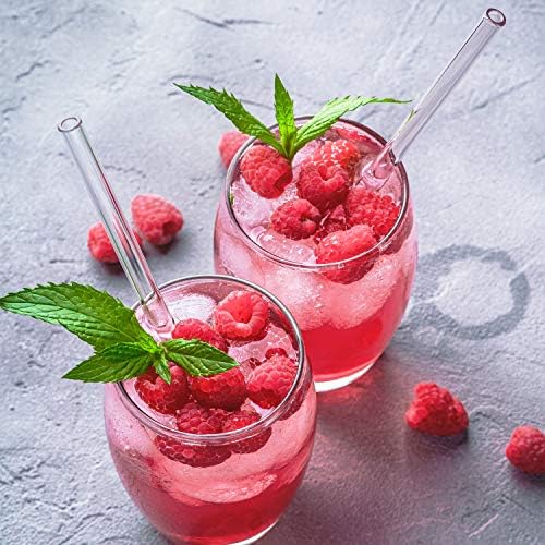 10-Piece Reusable Glass Drinking Straws - 10" x 10 mm - Smoothie Straws for Milkshakes, Frozen Drinks, Smoothies, Bubble Tea - Environmentally Friendly - Image 6