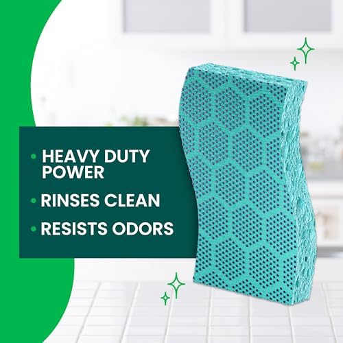 Scotch-Brite Odor Resist Heavy Duty Scrub Sponge, Dishwasher-Safe Kitchen sponges for Serious Scrubbing, Multipurpose Dish Sponge for Stuck-On Messes, 6 Scrubbing Sponges - Image 3