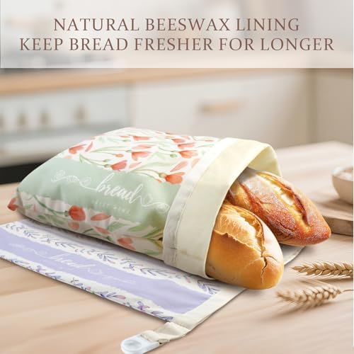 Beeswax Sourdough Bread Bags for Homemade Bread, 2 Packs XL Reusable Organic Beeswax Linen Cotton Sourdough Bag, Keep Loaves Fresh Longer, Homesteading Essentials - Image 5