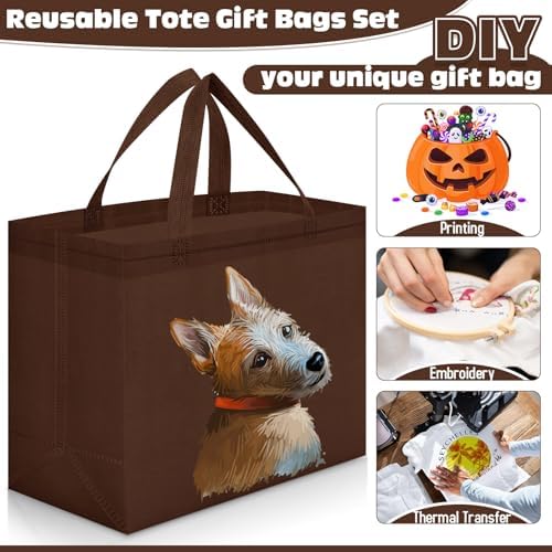 Windyun Reusable Grocery Bags Non Woven with Handles - Image 6