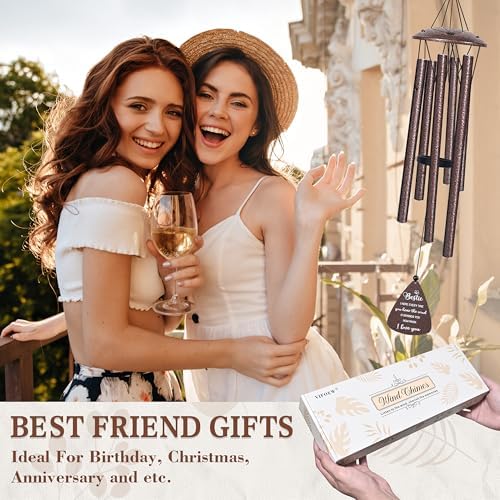 Bestie Gifts, 32" Bronze Wind Chimes, Best Friend Birthday Gifts for Women - Image 2