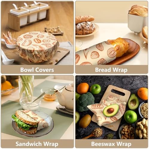 Beeswax Wraps for Food Roll(13x39inch), Organic Beeswax Wrap Beeswax Food Wraps Reusable Food Wrap Sustainable Beeswax Paper Beeswax Sandwich Wrap Beeswax Storage Cloth (Bread) - Image 6