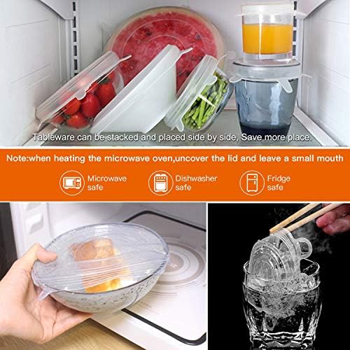 Longzon Silicone Stretch Lids 14 Pack Include 2Pcs Size up to 9.8'' Dia - Image 6