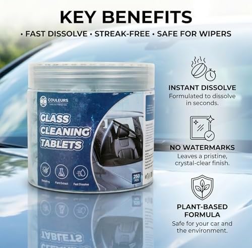 Coldcool Windshield Washer Tablets, 250-Pack Effervescent Car Glass Cleaning Tablets, Streak-Free Windshield Wiper Fluid Concentrate Replacement for All Vehicles - Image 5