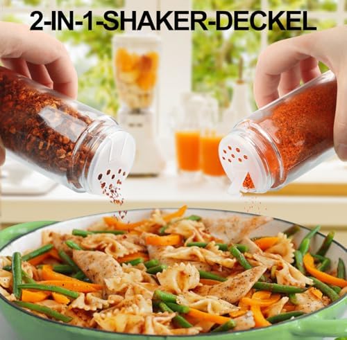 AISIPRIN Glass Spice Jars with 398 Labels-4oz 24 Pcs,Round Seasoning Jars with Bamboo Airtight Lids,Spice Container Set -Shaker Lids, Funnel,Brush and Marker Included - Image 5