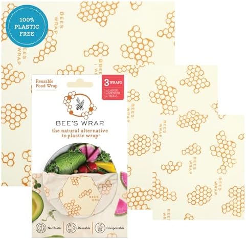 Bee's Wrap Beeswax Food Wraps, 3 Pack Assorted - Honeycomb by BeesWrap
