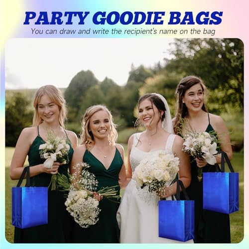 Eccliy 80 Pcs Reusable Gift Bags, Medium, Blue - Image 2