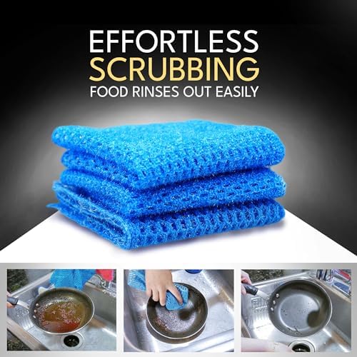Non Scratch Dish Scrubbers for Cleaning Dishes (1PK) - Reusable Kitchen Sponge - Replace Dish Sponges for Washing Dishes - Best Household Scrubbing Pad & Alternative Dishwashing Scrub Pads Supplies - Image 6