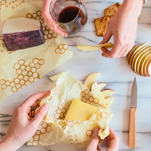Bee's Wrap Beeswax Food Wraps, 3 Large Pack - Honeycomb - Image 4