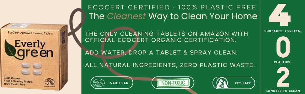 Eco Tabs Window & Glass Cleaner Refill Tablets - Ecocert Certified 4 Pack Glass Cleaner Concentrate Tablets Makes 4 X 750ml Natural Glass Cleaner For Streak-free Windows, Mirrors & Glass - Image 3