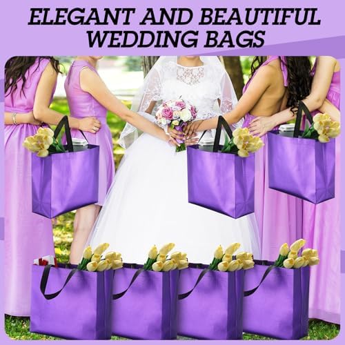 Eccliy 80 Pcs Reusable Gift Bags, Large, Purple - Image 6