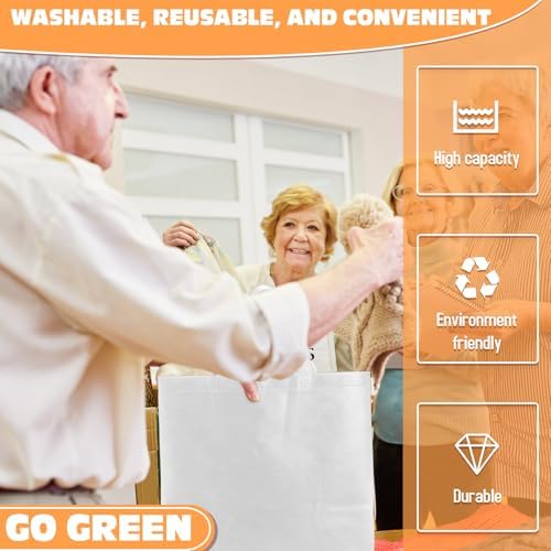 Windyun Reusable Grocery Bags Non Woven with Handles - Image 7