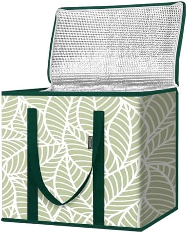 BALEINE Insulated Reusable Grocery Bags with Zippered Top, Large Cooler Bag by BALEINE