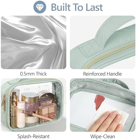 PACKISM TSA Approved Toiletry Bag- Clear Makeup Bag Travel, 2 Pack Green - Image 5