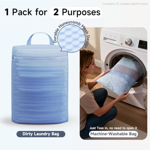 OlarHike Packing Cubes for Travel,Gifts for Women Mom,Anti-Tearing Suitcase Organizer for Luggage with Shoe & Hanging Toiletry Bag,Vacation Essentials & Accessories for Cruise Ship,9 Set,Light Blue - Image 6